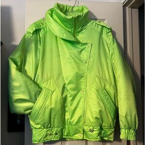 Neon Lime Vintage Obermeyer Ski Jacket.